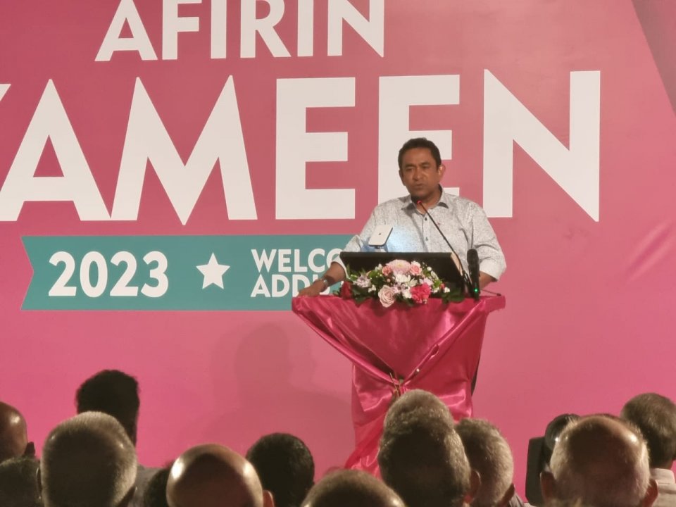 އައްޑޫގައި ރޭސިން ޓްރެކެއް އަޅައިދޭނަން: ރައީސް ޔާމީން