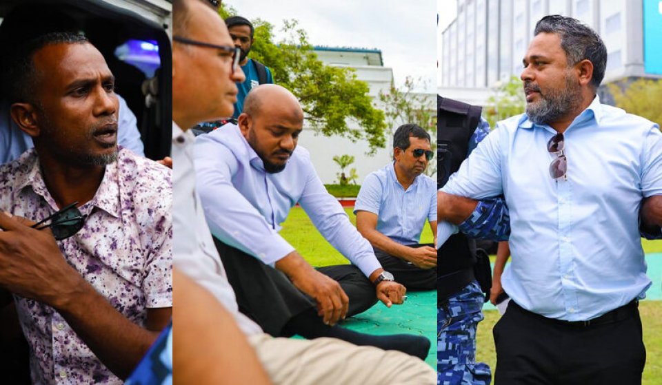 ޖުމްހޫރީ މައިދާނުގައި އެއްވެ ތިއްބެވި ޕީޕީއެމްގެ ލީޑަރުން ފުލުހުންގެ ބެލުމުގެ ދަށަށް