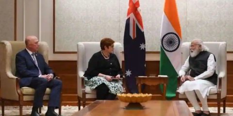 India Australia ge minsters ge 2+2 meeting baahvaifi